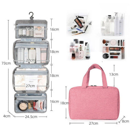 Waterproof toiletry bag travel bag with hook for hanging