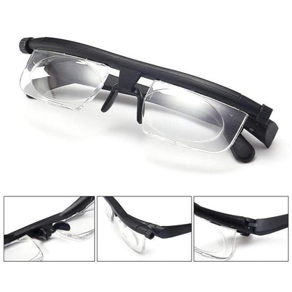 Focusing Reading Glasses Unisex | Adjustable Zoom Lens | Black