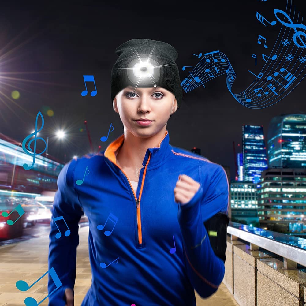 Bluetooth beanie with light Wireless headphones