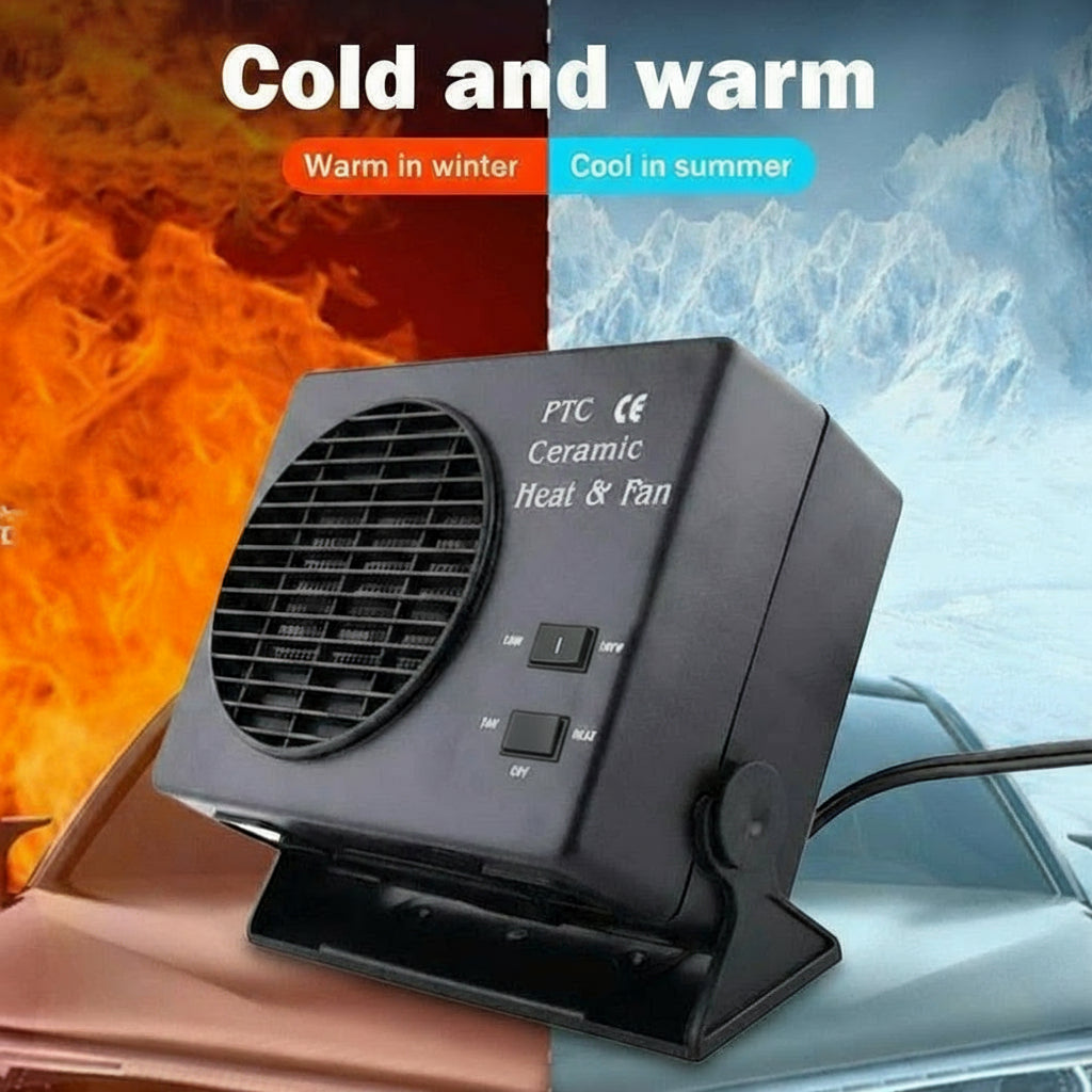 12V Ceramic Car Heater | 150W-300W | Portable Windshield Deicer with Automatic Thermostat