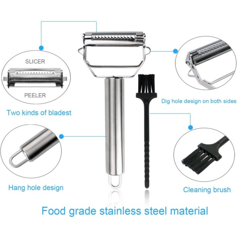Ultra-sharp stainless steel multifunctional vegetable peeler & julienne cutter