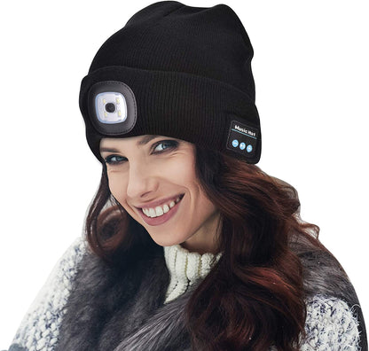 Bluetooth beanie with light Wireless headphones