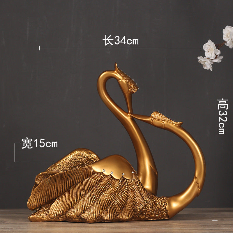 Elegant Swans Decorative Sculpture Homeandso