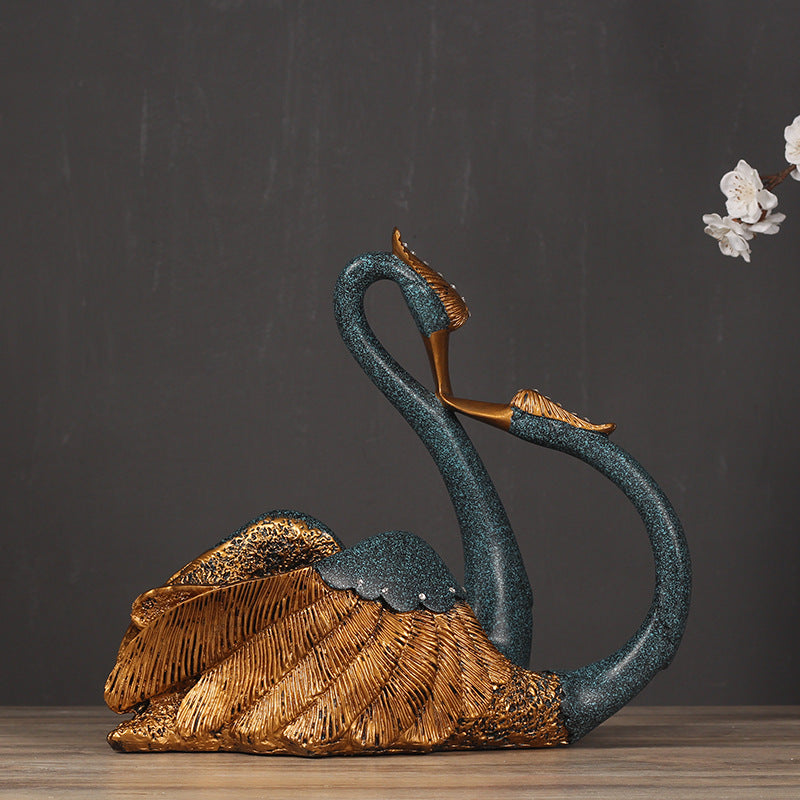 Elegant Swans Decorative Sculpture Homeandso