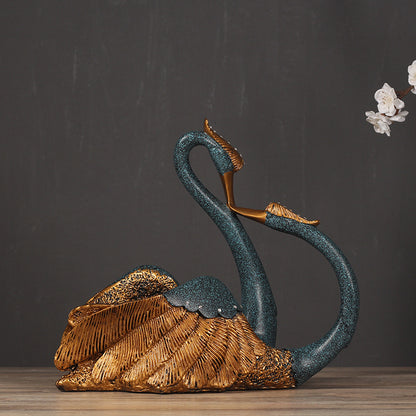 Elegant Swans Decorative Sculpture Homeandso