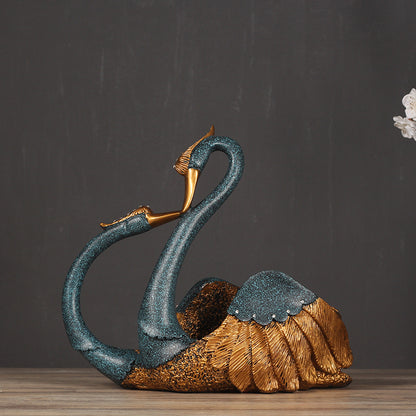 Elegant Swans Decorative Sculpture Homeandso