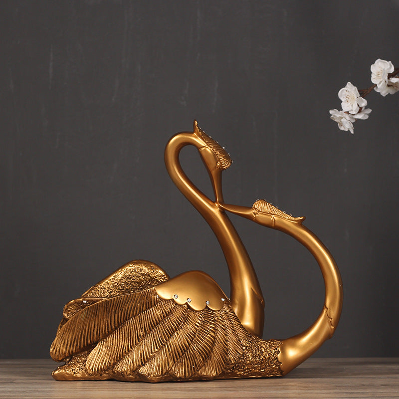 Elegant Swans Decorative Sculpture Homeandso