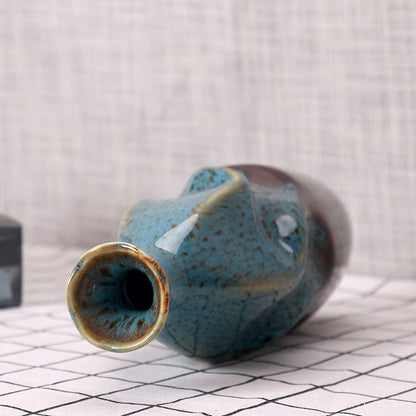 Artisanal Ceramic Decorative Bottle Vase
