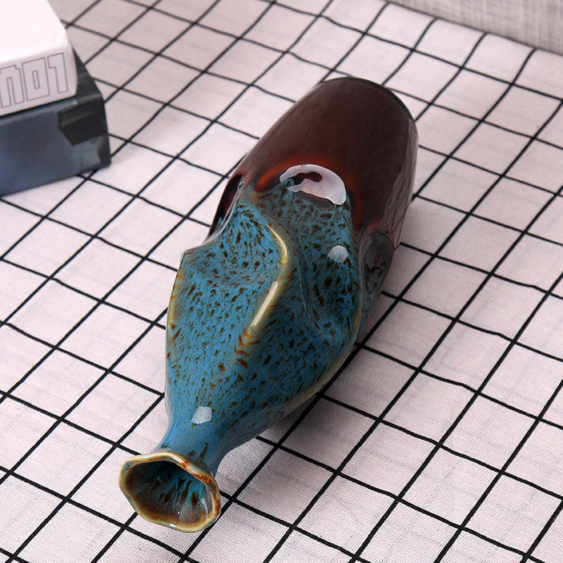 Artisanal Ceramic Decorative Bottle Vase