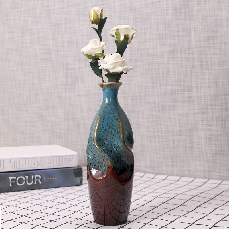 Artisanal Ceramic Decorative Bottle Vase