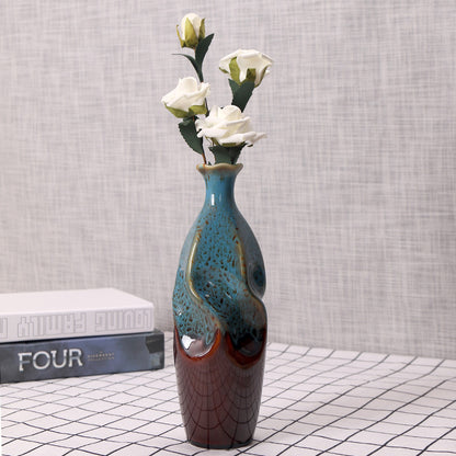 Artisanal Ceramic Decorative Bottle Vase
