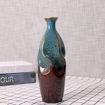 Artisanal Ceramic Decorative Bottle Vase