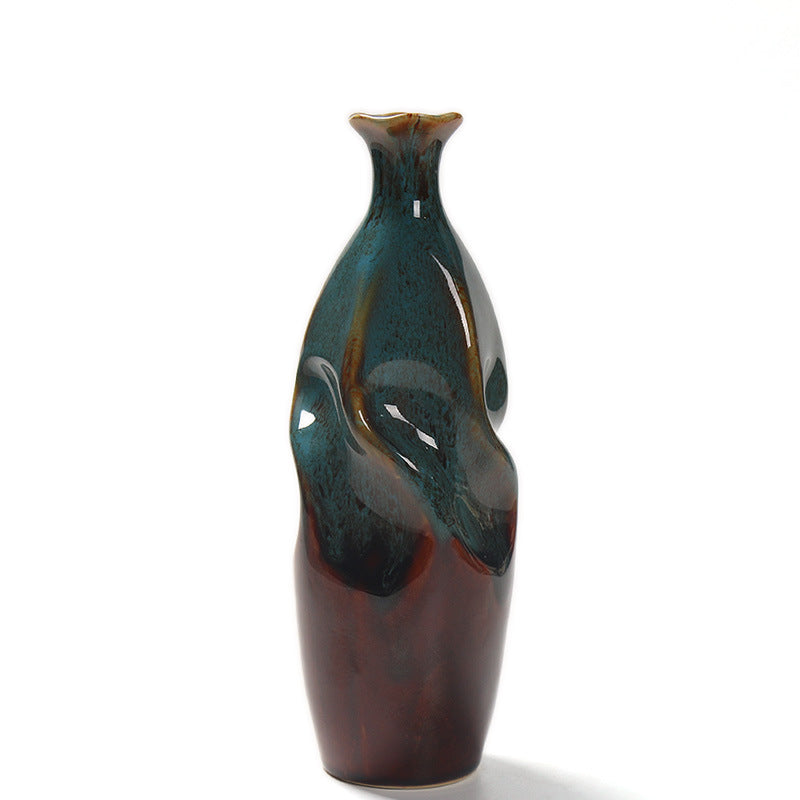 Artisanal Ceramic Decorative Bottle Vase