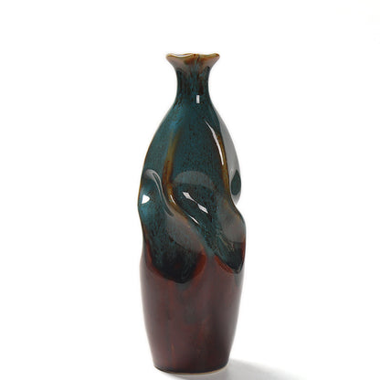 Artisanal Ceramic Decorative Bottle Vase
