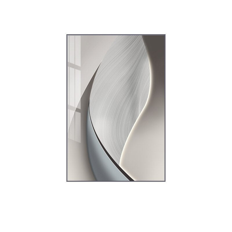 Abstract Industrial Gray Beige Canvas Wall Art for Modern Decor