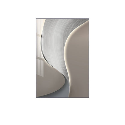 Abstract Industrial Gray Beige Canvas Wall Art for Modern Decor