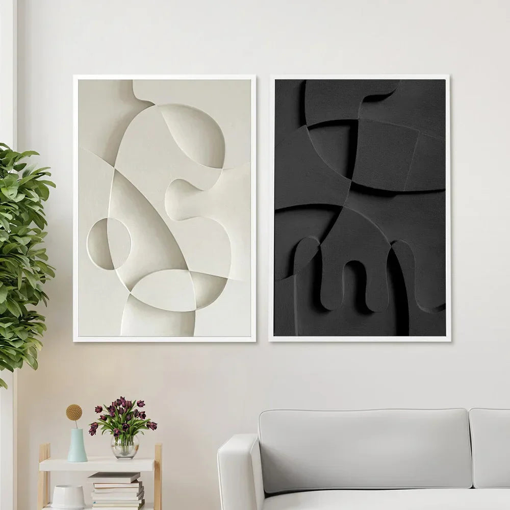 Abstract Minimalist 3D Design Canvas Wall Art for Modern Decor