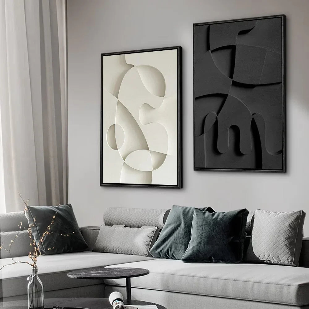 Abstract Minimalist 3D Design Canvas Wall Art for Modern Decor