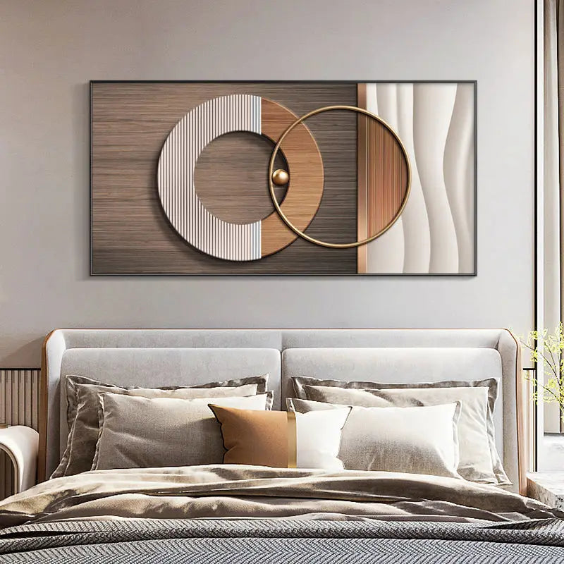 Abstract Sun & Moon Canvas Wall Art for Modern Loft Decor