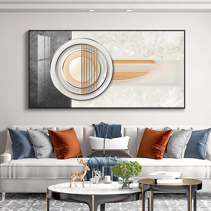 Abstract Sun & Moon Canvas Wall Art for Modern Loft Decor