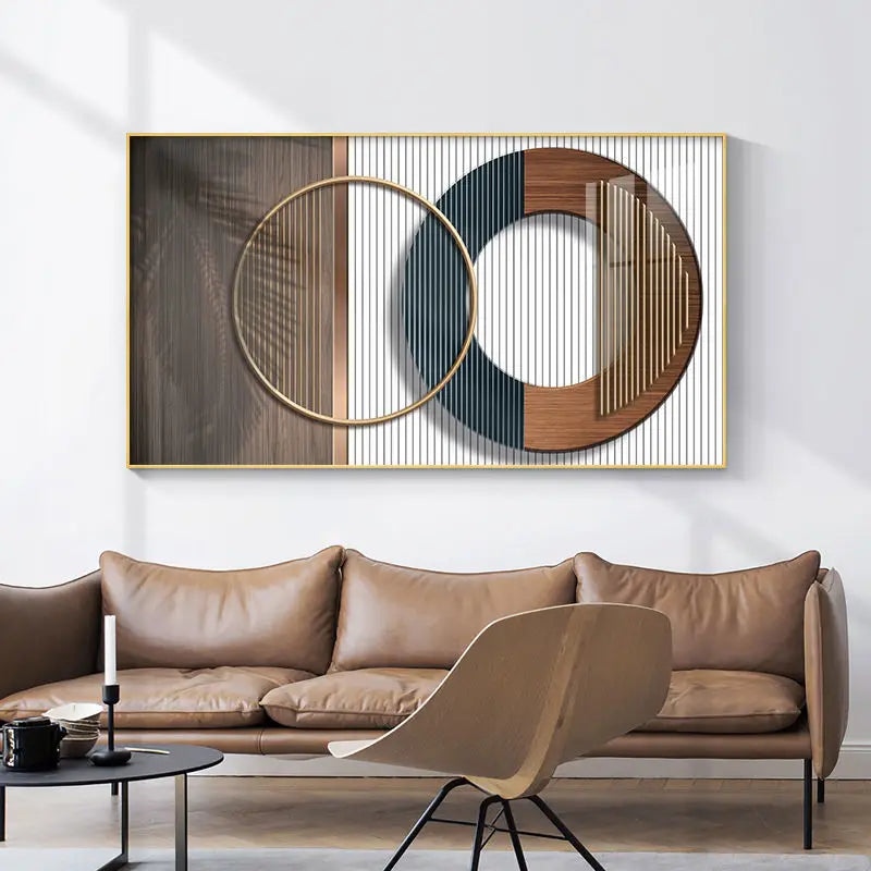 Abstract Sun & Moon Canvas Wall Art for Modern Loft Decor
