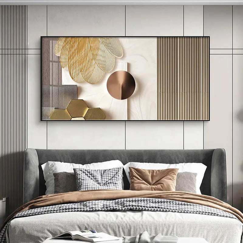 Abstract Sun & Moon Canvas Wall Art for Modern Loft Decor