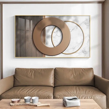 Abstract Sun & Moon Canvas Wall Art for Modern Loft Decor