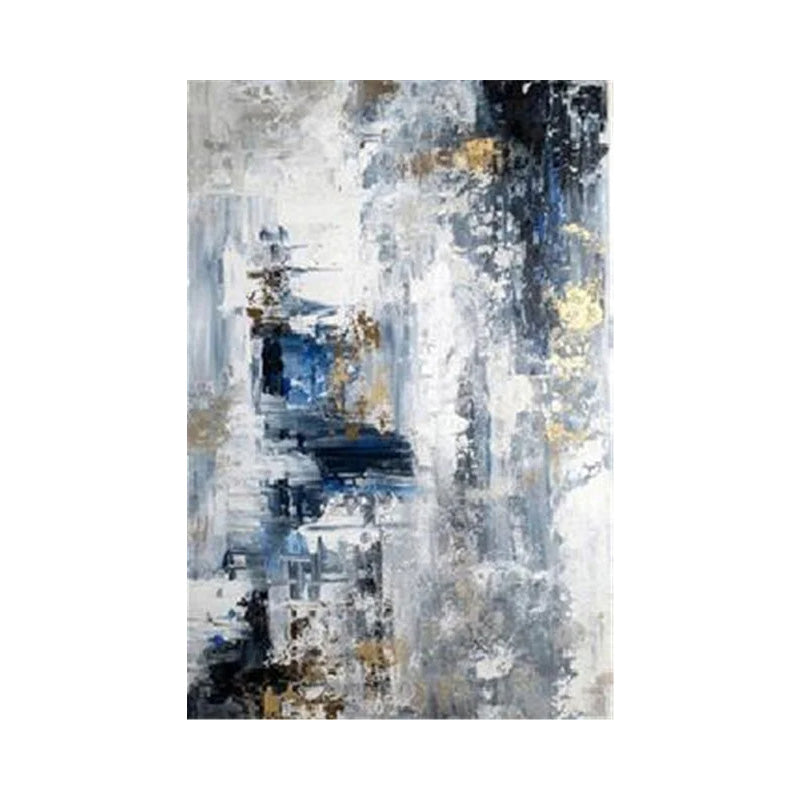 Blue Gray Contemporary Abstract Canvas Art for Living Room & Office