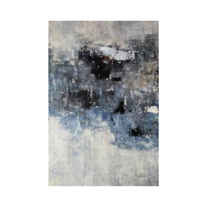 Blue Gray Contemporary Abstract Canvas Art for Living Room & Office