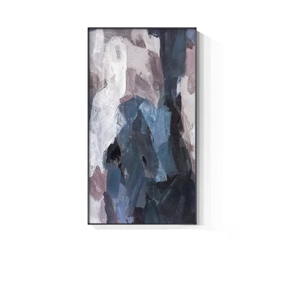 Blue Mauve Purple Abstract Color Block Canvas Wall Art for Luxury