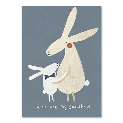 Cute Baby Animals Nursery Wall Art Canvas Prints for Kids' Room Decor