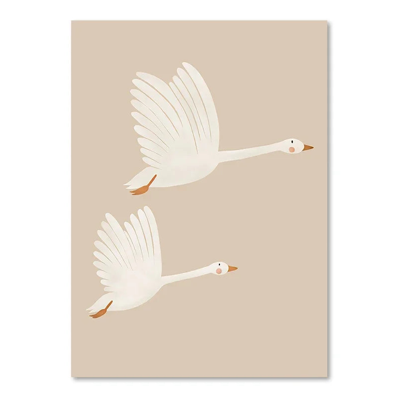 Cute Baby Animals Nursery Wall Art Canvas Prints for Kids' Room Decor