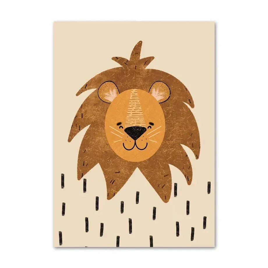 Cute Baby Animals Nursery Wall Art Canvas Prints for Kids' Room Decor