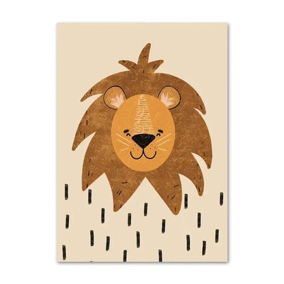 Cute Baby Animals Nursery Wall Art Canvas Prints for Kids' Room Decor