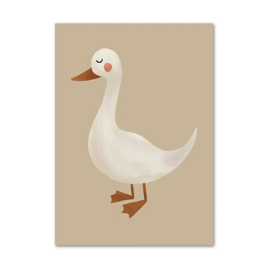 Cute Baby Animals Nursery Wall Art Canvas Prints for Kids' Room Decor