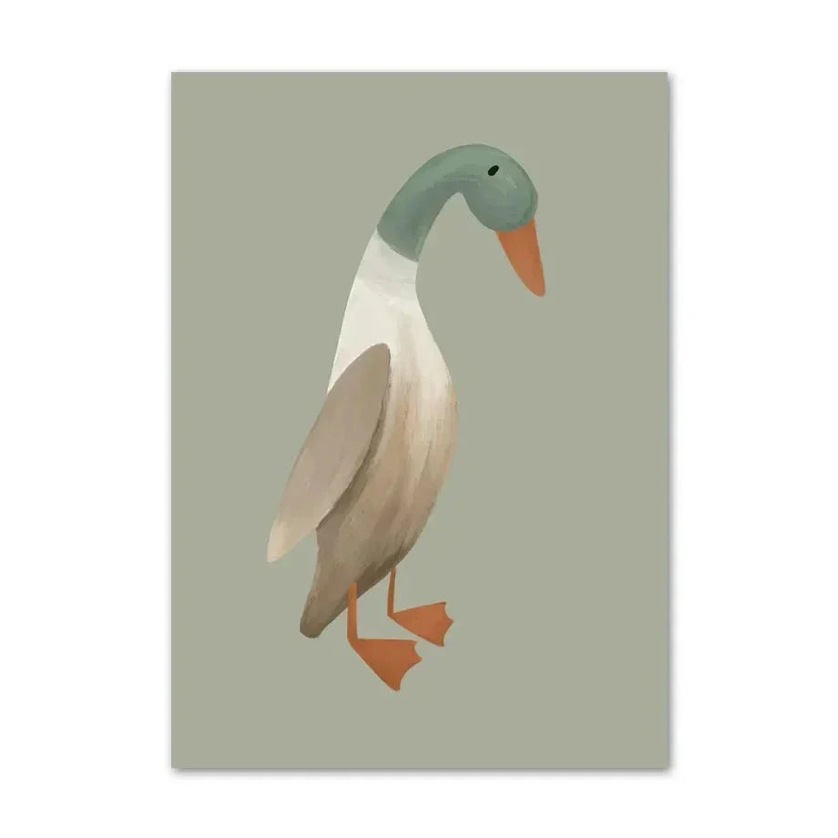 Cute Baby Animals Nursery Wall Art Canvas Prints for Kids' Room Decor