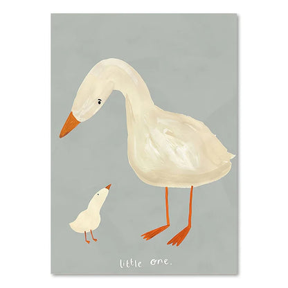 Cute Baby Animals Nursery Wall Art Canvas Prints for Kids' Room Decor