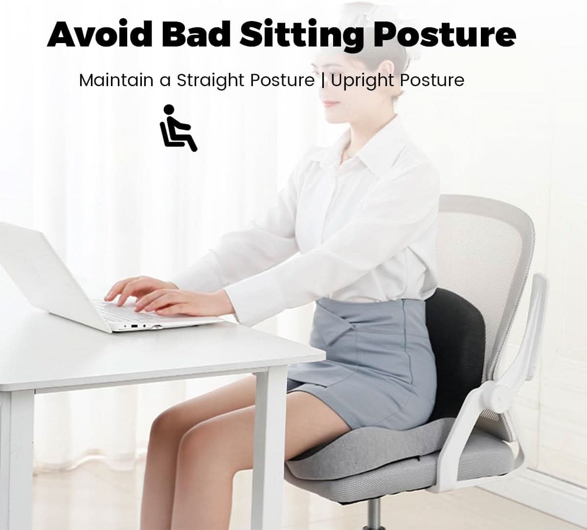 Ergonomic seat cushion with lumbar support