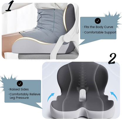 Ergonomic seat cushion with lumbar support