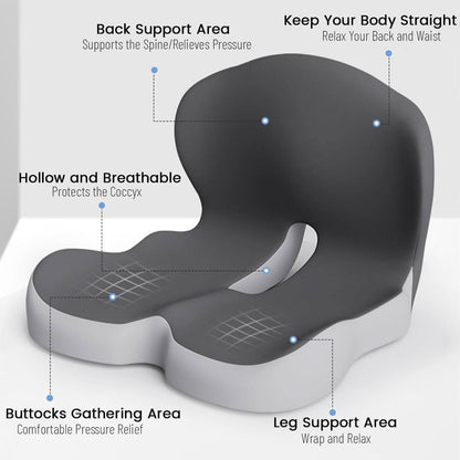 Ergonomic seat cushion with lumbar support