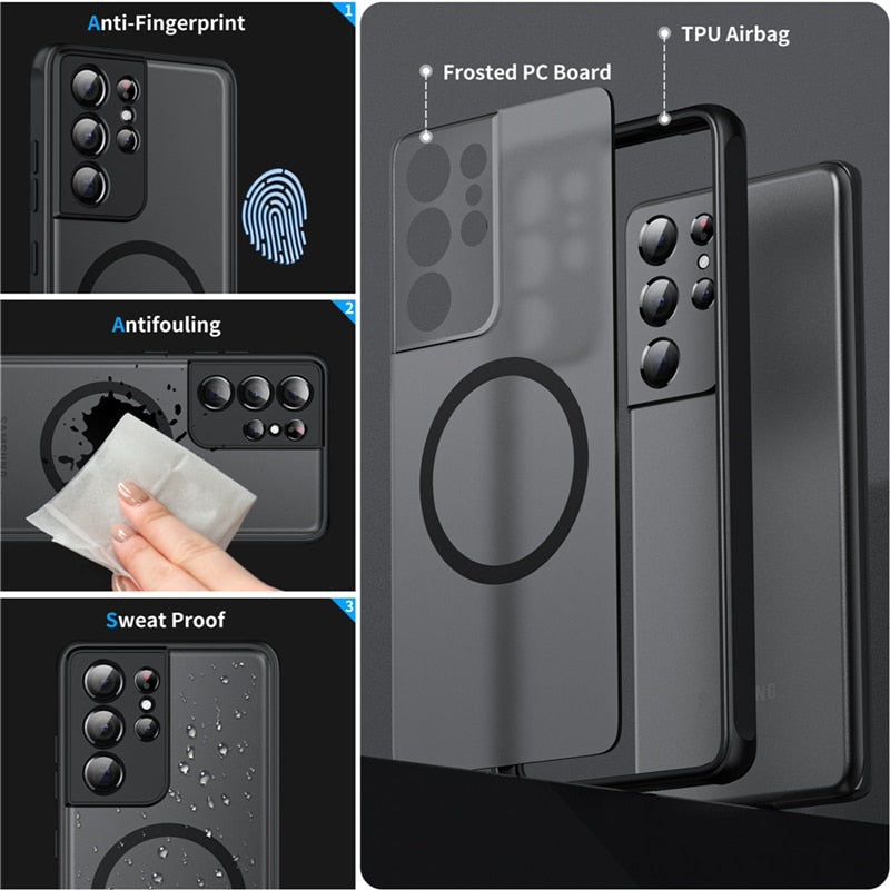Magnetic phone case for Samsung Galaxy – MagSafe compatible, shockproof