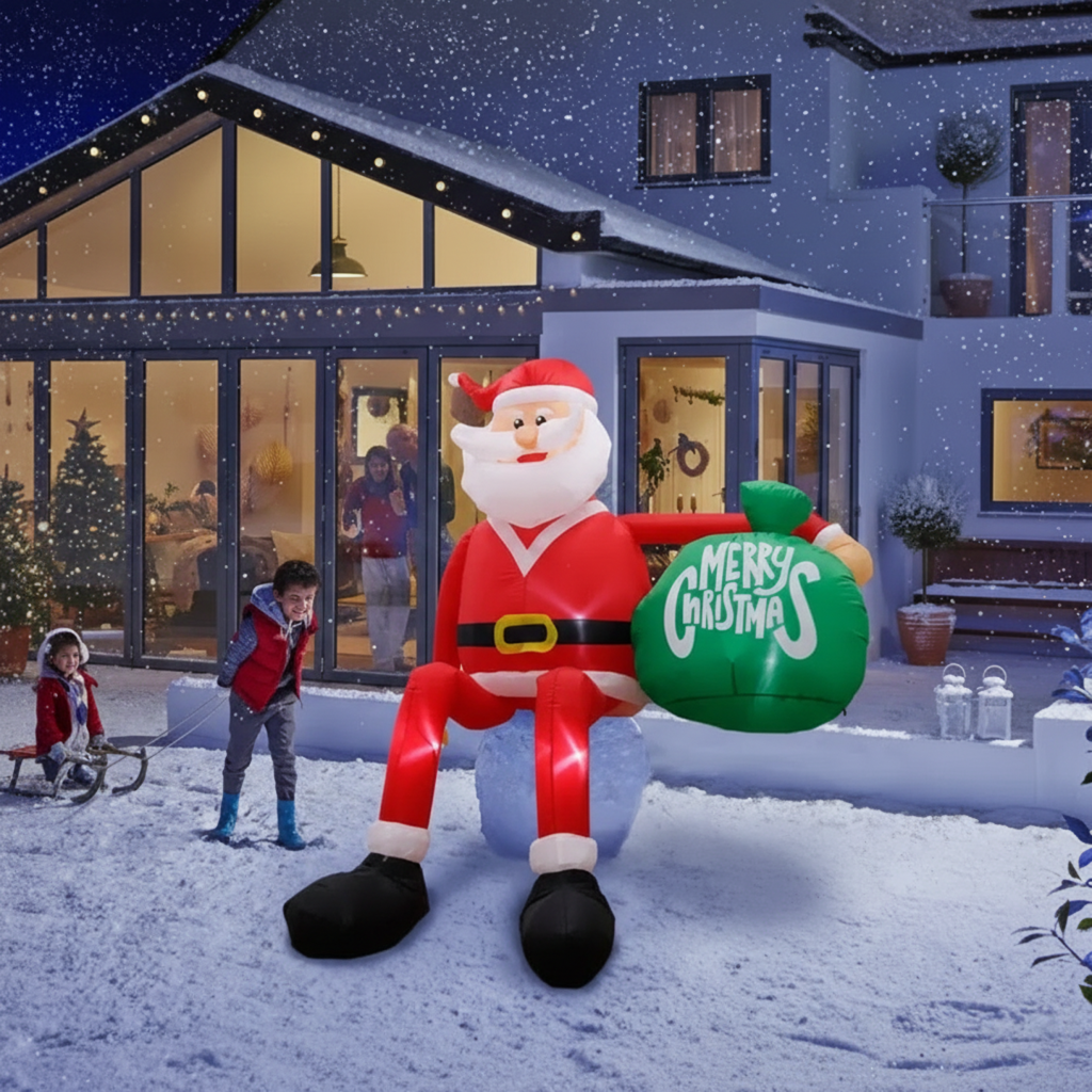 Giant 8FT LED Inflatable Climbing Santa | Premium, Waterproof Outdoor Christmas Decoration