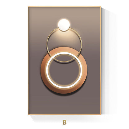 Golden Ring Abstract Wall Art Canvas Print for Luxury Home Decor
