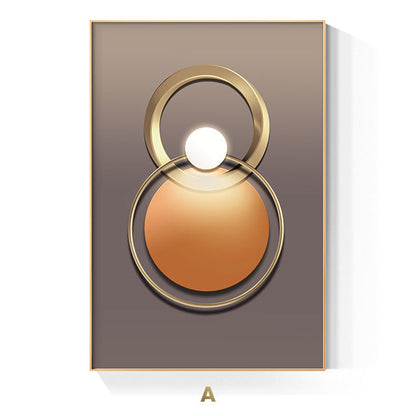 Golden Ring Abstract Wall Art Canvas Print for Luxury Home Decor