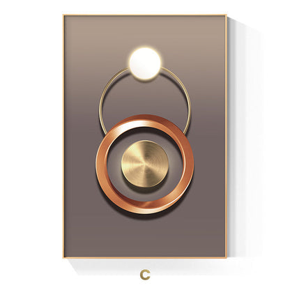 Golden Ring Abstract Wall Art Canvas Print for Luxury Home Decor