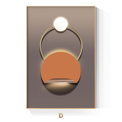 Golden Ring Abstract Wall Art Canvas Print for Luxury Home Decor
