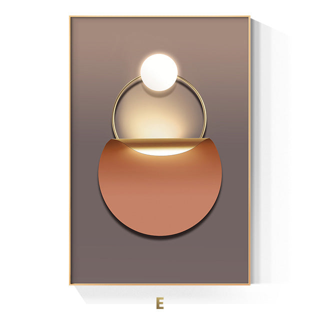 Golden Ring Abstract Wall Art Canvas Print for Luxury Home Decor