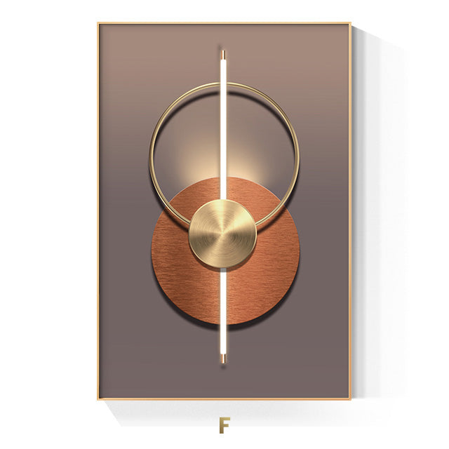 Golden Ring Abstract Wall Art Canvas Print for Luxury Home Decor