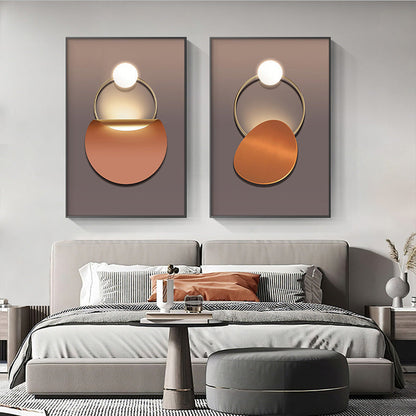 Golden Ring Abstract Wall Art Canvas Print for Luxury Home Decor