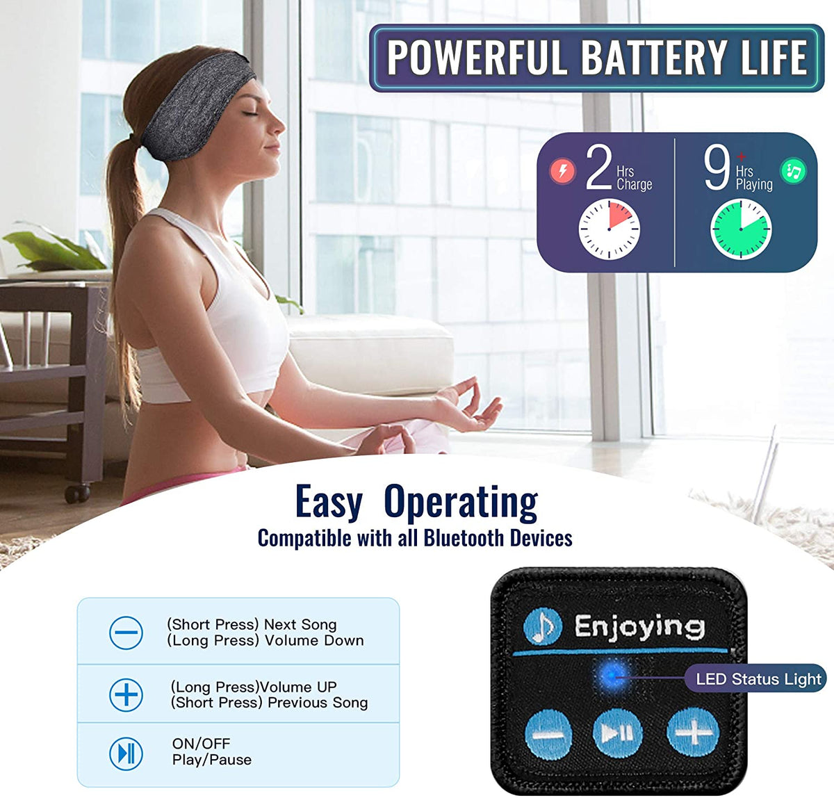 Sleep headband: Thin and wireless